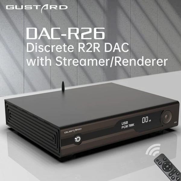 Gustard R26 R2R, Digital-to-Analog Converter: Bluetooth, LAN, Airplay, Roon, DLNA DAC (R 26, Discrete R2R DAC)