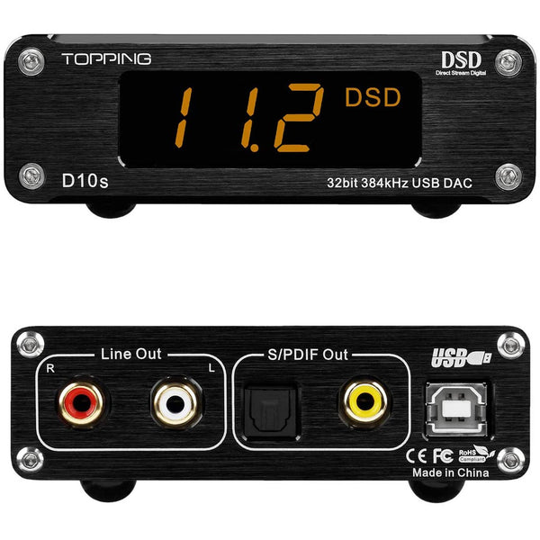 Topping D10s, Digital-to-Analog Converter: Mini USB DAC with XMOS XU208, ES9038Q2M, DSD256 (D 10s)