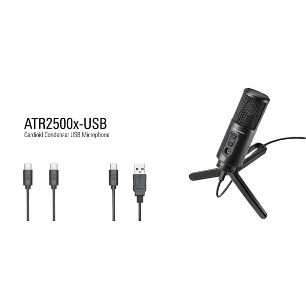 Audio Technica ATR2500X-USB, Cardioid Condenser Microphones: for Studio Recording Professional Mic (ATR2500X-USB)