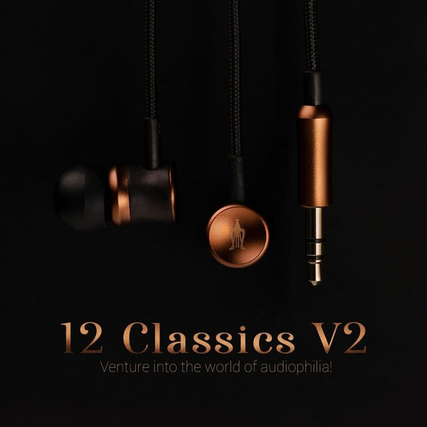 Meze 12 Classics V2, In-Ear Monitors: Premium High Fidelity Wooden Earphones, Gunmetal IEM