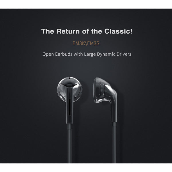 FiiO EM3, Open Flathead Wired Earbuds: Dynamic Drivers with Microphone & Remote (EM 3, EM03)