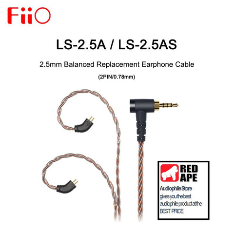 FiiO LS2.5AS, In-Ear Monitors Upgrade Cable: 2.5mm 2-Pin 0.78mm Balanced Copper Cable (LS 2.5AS)