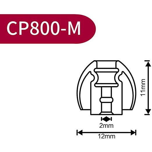 SpinFit CP800, Silicone Replacement Eartips: Patented Replacement Tips for Most IEM Eartips (CP 800)