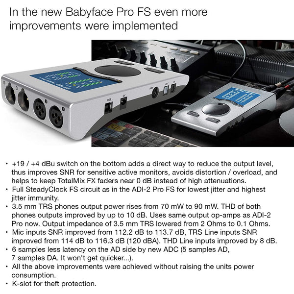 RME Babyface Pro FS, USB Audio Interface: 24-Channel 192 kHz Bus-Powered USB 2.0 Interface DAC (Babyface Pro FS)