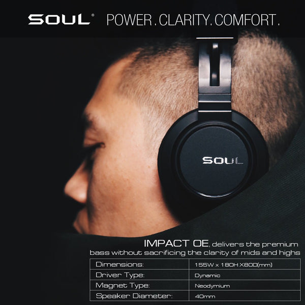 Soul Impact OE, Wireless Over-Ear Headphone: High Efficiency Bluetooth Headphones (Impact OE)