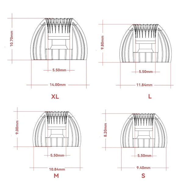 Moondrop Spring Tip, Silicone Replacement Eartips: for Moondrop IEMs Ear Tips