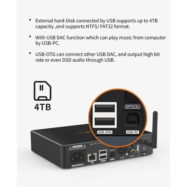 SMSL SD-9, Streaming Digital Audio Player: MQA Full Decoding, Bluetooth 4.0, HiFi Desktop Music Player and Streamer DAP