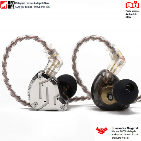 KZ ZS10 Pro, In-Ear Monitors: 4BA + 1DD Hybrid HiFi Earbuds, Noise-Cancelling (ZS 10Pro)