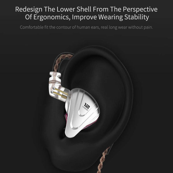 KZ ZSX, In-Ear Monitors with Mic: 5BA+1DD 6 Driver with Zinc Alloy Faceplate Hybrid Earphones IEM (KZ ZSX)