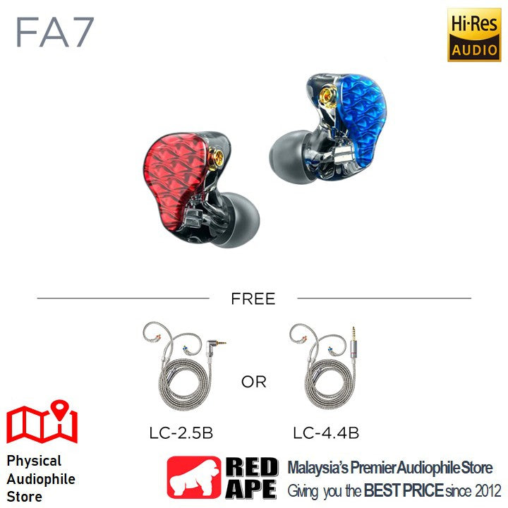 FiiO FA7, Balanced Armature In-Ear Monitors: High-Resolution Quad Driver Balanced Armature Earphones IEM (FA 7, FA07)