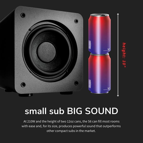 Audioengine S6, Powered Subwoofer: 210-Watt 6" Compact Powered Subwoofer (S6)