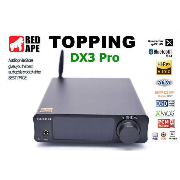 Topping DX3Pro+, Desktop DAC and Amplifier: ES9038Q2M LDAC DSD512 PCM768kHz Headphone DAC/AMP (DX3Pro Plus)