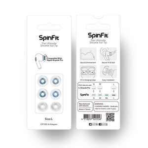 Spinfit CP1025, Silicone Replacement Eartips: for AirPods Pro or TWS Earphones Premium Ear Tips (CP1025)