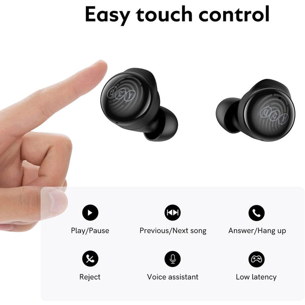 QC¥ T17, True Wireless Earbuds: BT5.1 HiFi Headphones with Low Latency Mode ENC Earbuds TWS (T17)