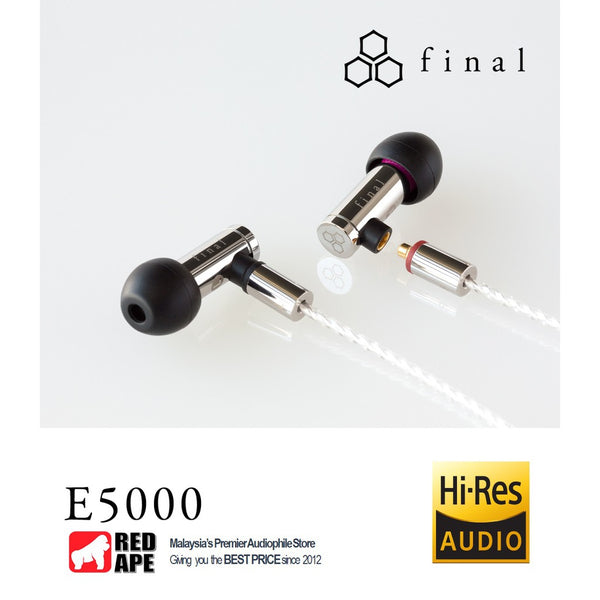 Final Audio E5000, Wired In-Ear Isolating Earbuds: High-Resolution Sound Isolating Wired Earphones (E 5000)