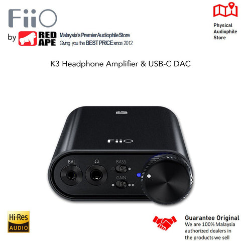 FiiO K3, Portable DAC and Amplifier: 384kHz/32bit DSD256 USB Type-C Lossless DAC/AMP (New K3 2021, K 3)