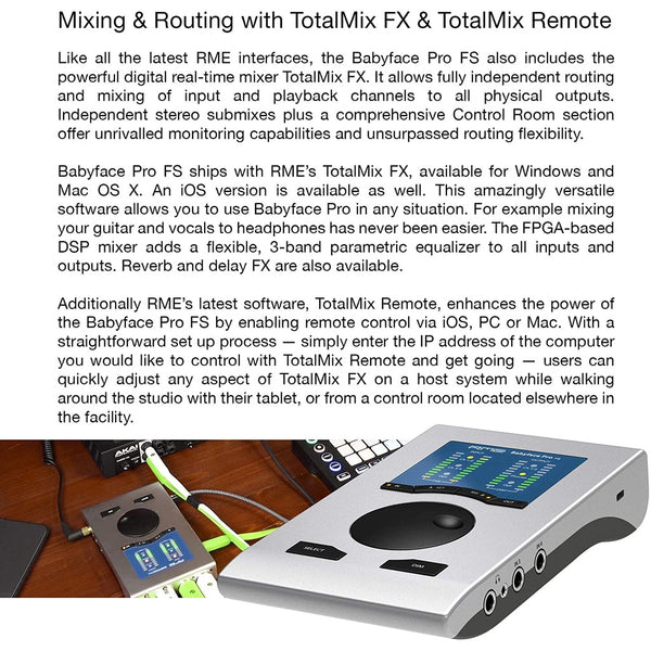 RME Babyface Pro FS, USB Audio Interface: 24-Channel 192 kHz Bus-Powered USB 2.0 Interface DAC (Babyface Pro FS)
