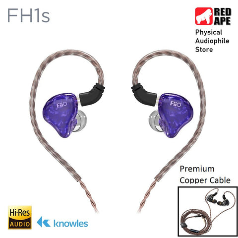 FIIO FH1S, Hybrid Driver In-Ear Monitors: with 1BA Knowles +1Dynamic Earphones IEM (FH 1S, FH1 S)