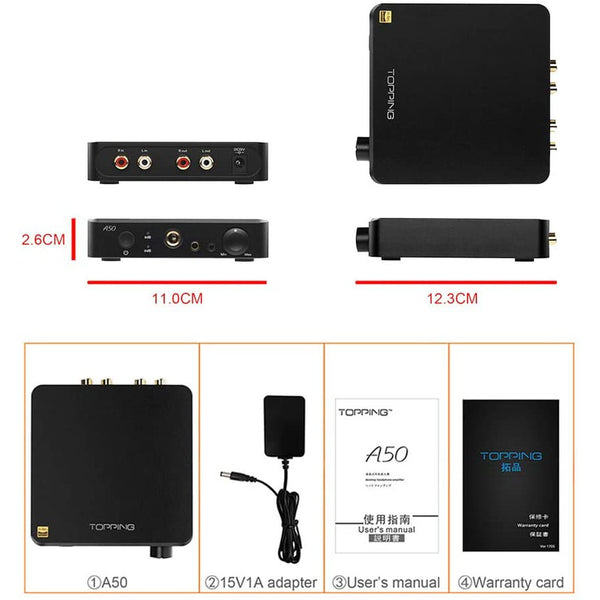 Topping A50s, Desktop Power Amplifier: 3500mW HiFi Amplifier with 4.4mm Output AMP (A50s)