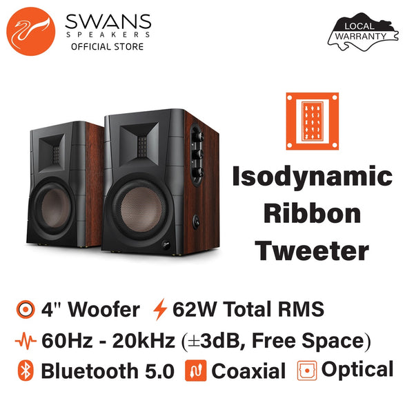 Hivi Swans D100, Powered Bookshelf Speaker: Active Bluetooth 5.0, High-Fidelity 2.0 for TV and PC Speaker (D 100)