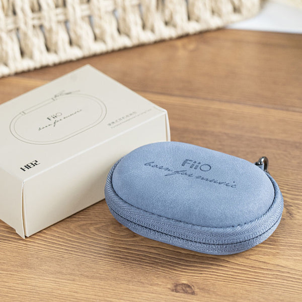 FiiO HB2, Portable Leather Storage Case: for Earphone Accessories Mini Protective Travel Casing Bag (HB 2)