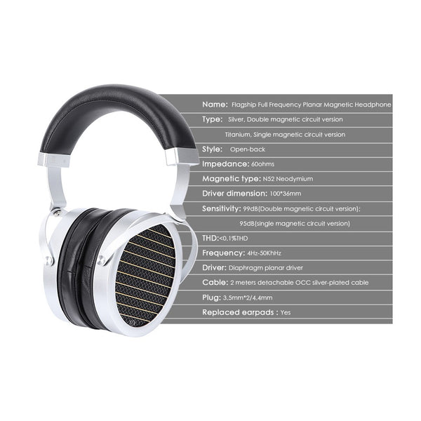 Goldplanar GL2000, Open Back Headphones: Planar Magnetic Over-Ear Headphone (GL2000)