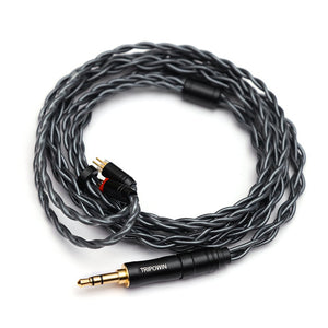 Tripowin Noire 24AWG OCC, In-Ear Monitors Upgrade Cable: with Swappable 3.5mm, 4.4mm, 2.5mm Connector (Noire)