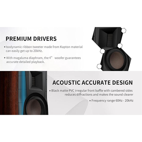 Hivi Swans D100, Powered Bookshelf Speaker: Active Bluetooth 5.0, High-Fidelity 2.0 for TV and PC Speaker (D 100)