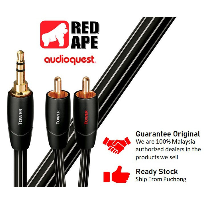 AudioQuest Tower, RCA to 3.5mm Interconnect Cable: Premium Audio Cable (Tower)