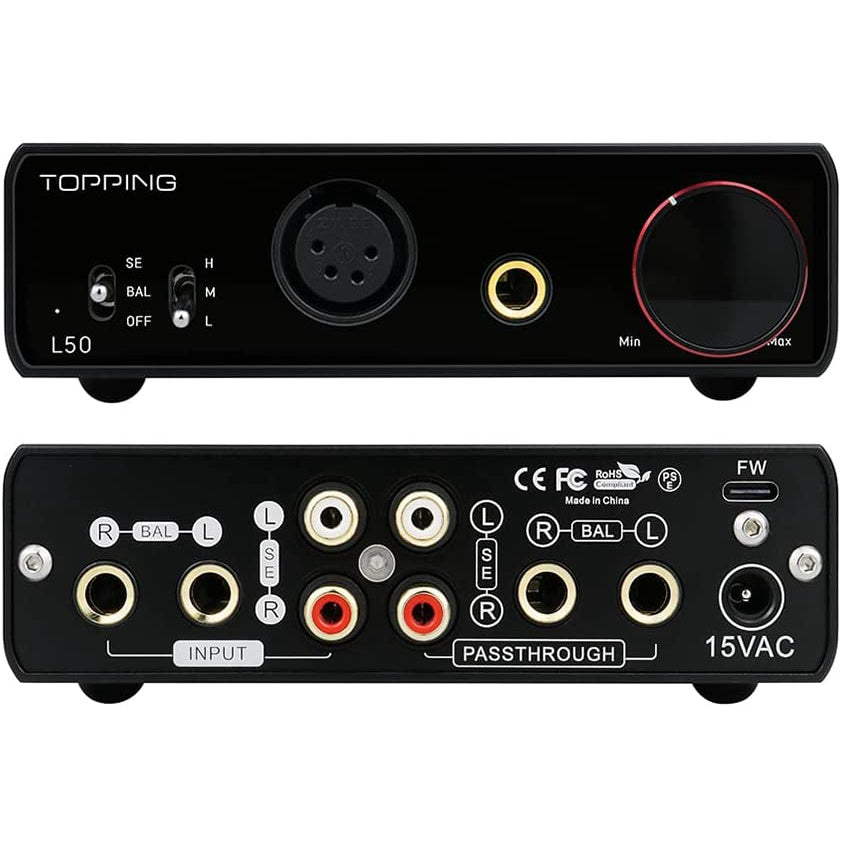 Topping L50, NFCA Headphone Amplifier: with SE/BAL Inputs, 6.35mm & 4-Pin XLR Outputs Hi-Fi Desktop AMP (L 50)