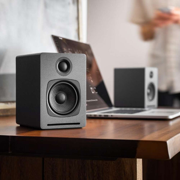 Audioengine A1 or A1-MR, Powered Speakers: Bluetooth Stereo Speakers for Bookshelf, Wired or Wireless (A1)