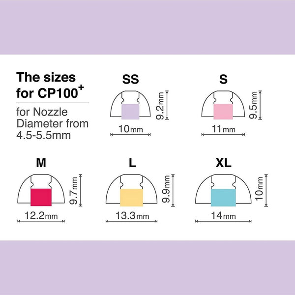 SpinFit CP100+ V2, Silicone Replacement Eartips (2 Pairs): with Adapter for IEM Premium Ear Tips (CP 100+ V2)