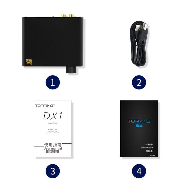 Topping DX1, Desktop DAC and Amplifier: K4493S XU208, 384kHz32bit, Native DSD256 DAC/AMP (DX1)