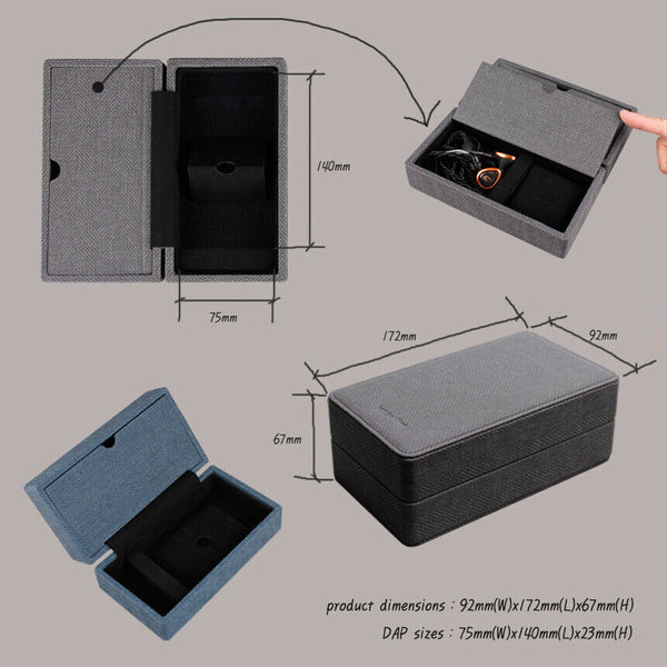 Miter Carrying Case, Leather Hard Standing Case: for DAP or Earphone, Handmade Italy PU Leather Case (Miter)