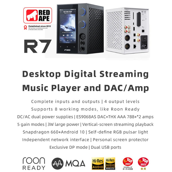 FiiO R7, Digital Audio Player, DAC and Amplifier: with Snapdragon 660 Android 10, Roon Ready Desktop DAP/DAC/AMP (R 7)