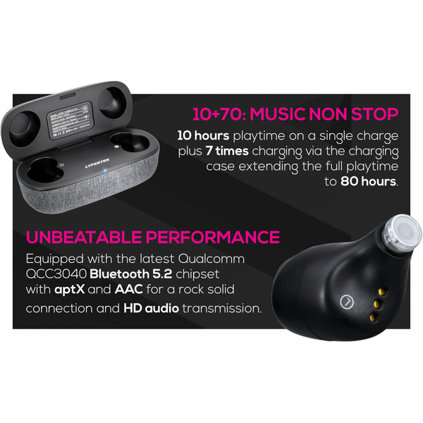 Lypertek PurePlay Z7, True Wireless Earbuds: Triple Hybrid Driver, App Support, 10+70h Battery Life TWS (PurePlay Z7)