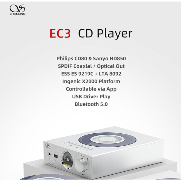 Shanling EC3, Top-Loading CD Player: ES9219C DAC Chip Compact Hi-Fi Portable CD Player (EC 3)