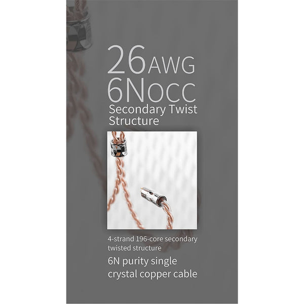 Moondrop LINE T 6N OCC Single Crystal Copper Earphone Upgrade Balance 4.4 Cable