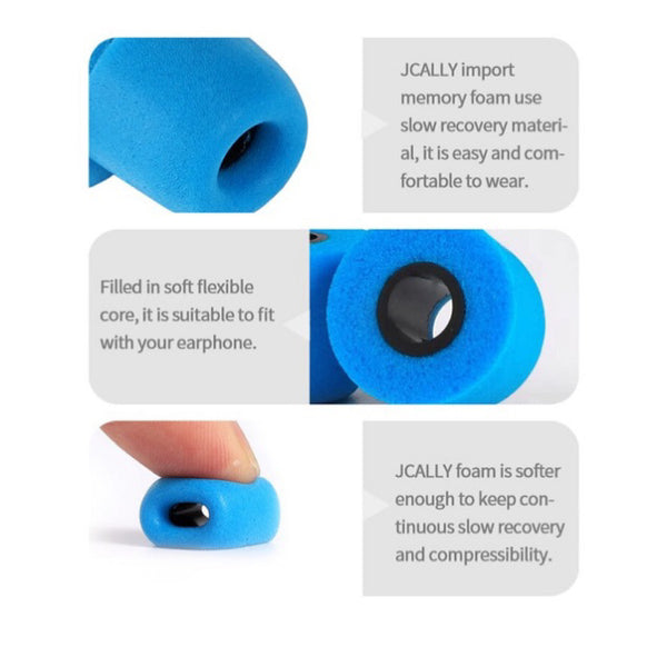 Jcally JCEM01, Memory Foam Replacement Eartips: Memory Foam, Alternative to Comply, Noise Isolating Ear Tips (JCEM01)