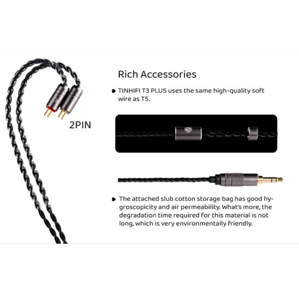 TIN Hifi T3 Plus, In-Ear Monitors: 10mm LCP Diaphragm HiFi Earphones IEM (T3 Plus)