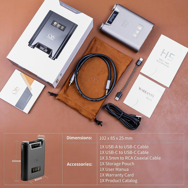 Shanling H5, Portable Dongle DAC and Amplifier: Dual AK4493SEQ DAC, 768kHz32bit, DSD512, Bluetooth 5.0 DAC/AMP (H5)