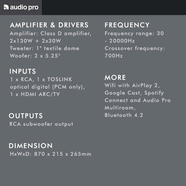 Audio Pro A48, Wireless Floorstanding Speakers: HiFi Multiroom Bluetooth Audio Pro Speaker (A48)