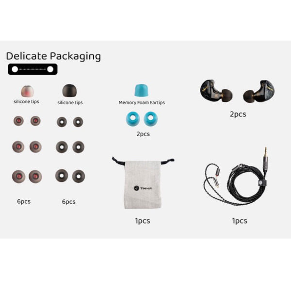 TIN Hifi T3 Plus, In-Ear Monitors: 10mm LCP Diaphragm HiFi Earphones IEM (T3 Plus)