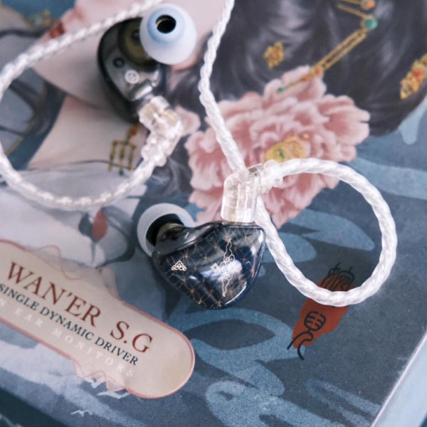 Tangzu Wan er S.G, In-Ear Monitors: Detachable 2Pin OFC, 10mm Dynamic Driver, PET Diaphragm Earphones IEM (Wan er S.G)