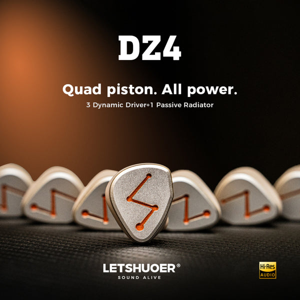 Letshuoer DZ4, In-Ear Monitors: Triple Dynamic Drivers, Single Passive Radiator Earphones IEM (DZ4)