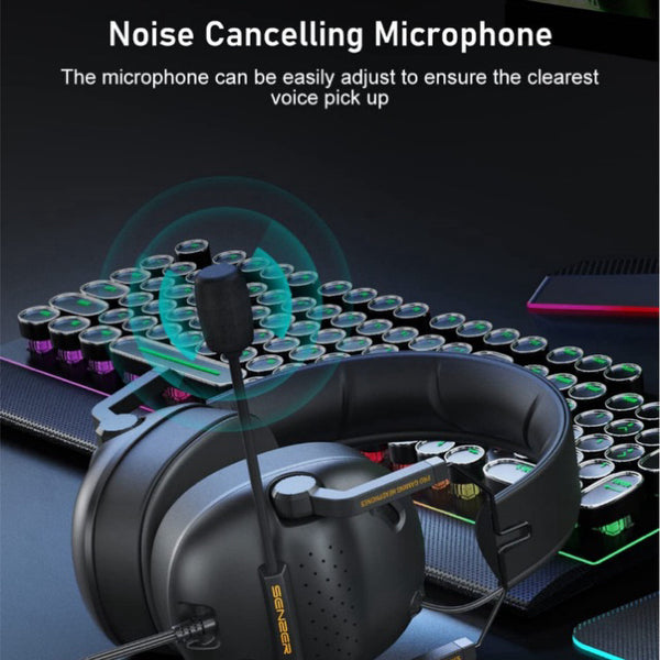 Senzer SG500, Gaming Headset: with Noise Cancelling Microphone and Detachable Memory Foam Ear Pads Gamer Headset (SG500)