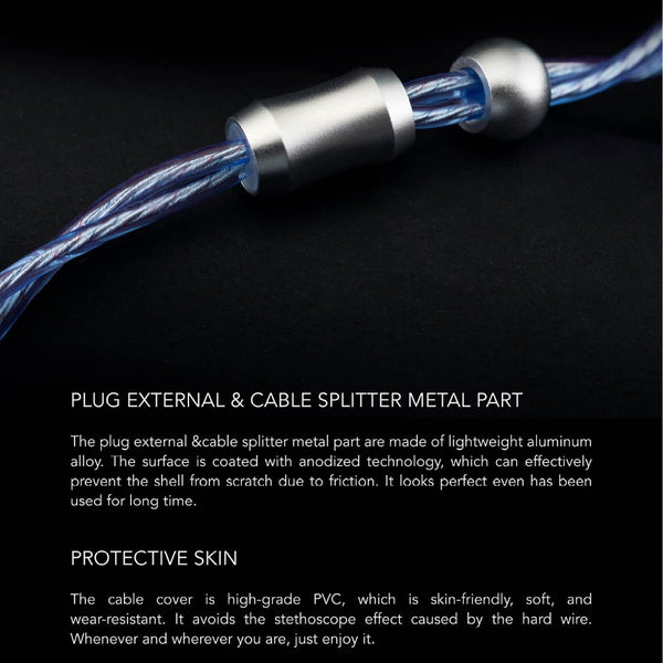 Kinera Gramr, In-Ear Monitors Upgrade Cable: Modular High-Purity Silver-Plated Replacement Cable (Gramr)