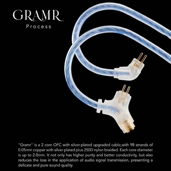 Kinera Gramr, In-Ear Monitors Upgrade Cable: Modular High-Purity Silver-Plated Replacement Cable (Gramr)