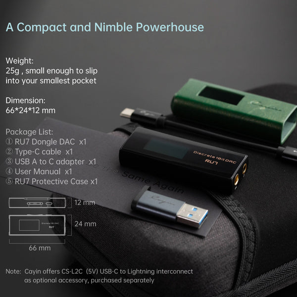 Cayin RU7, DAC and Amplifier: Fully Balanced 1-Bit USB Type C DAC/AMP (RU 7)