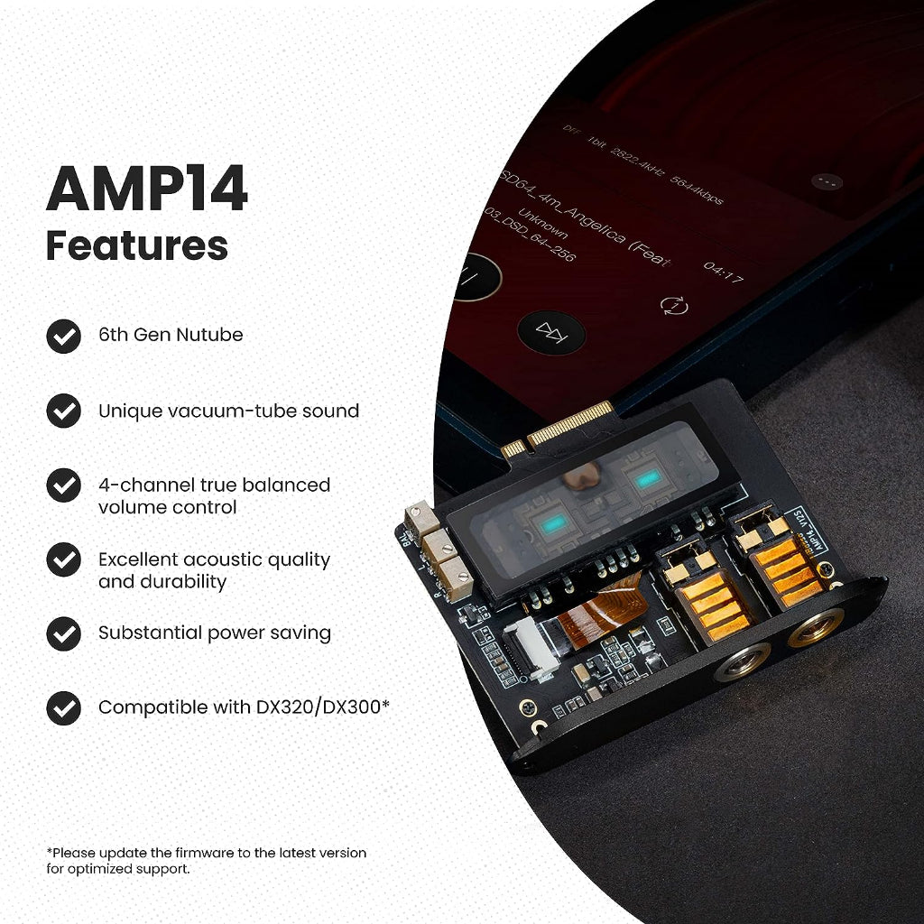 iBasso AMP14, NuTube Amplifier Module: For DX300 and DX320 DAP 4.4mm Balanced Tube AMP (AMP 14)